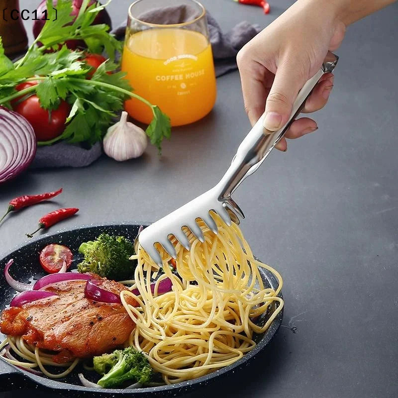 Multifunctional Stainless Steel Food Clip Barbecue Spaghetti Tongs Qme
