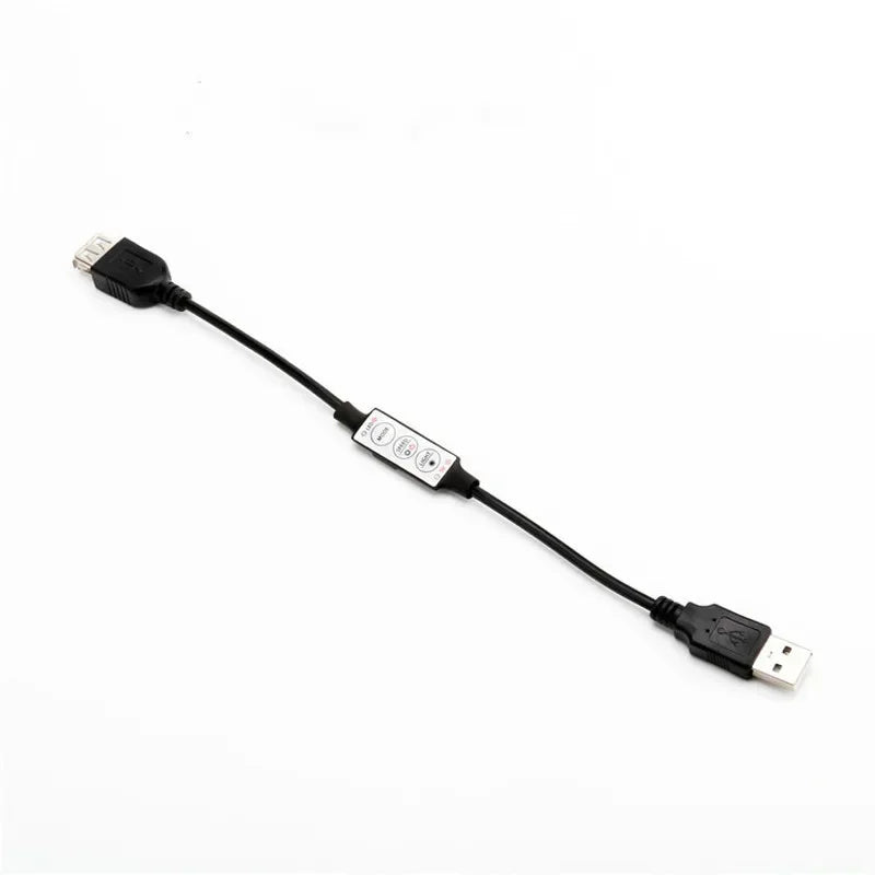 Input and Output USB Connector 5V Mini Monochromatic Led Light with 3 Button Dimmer Strobe Controller Qme