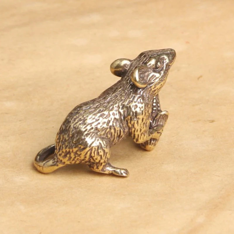 DIY Keyring Hanging Accessories Cute Rat Keychain Gifts Brass Animal Qme