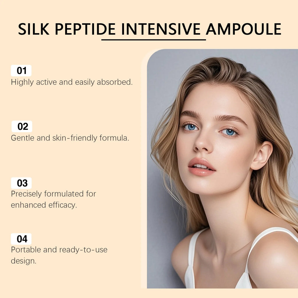 Collagen Silk Peptide Intensive Ampoule Lifting Tighten Skin Elasticity Booster Hydrating Anti-Wrinkle Firming Moisturizer Skin Qme