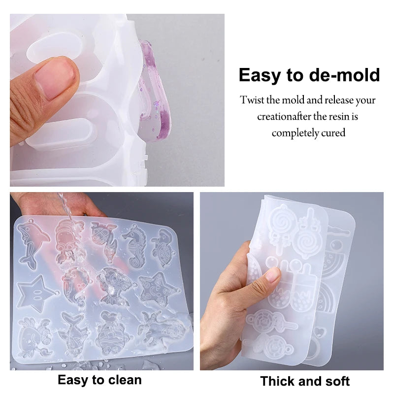 Earring Resin Silicone Molds Pendant Molds Epoxy Resin Molds DIY Craft for DIY Women Earrings, Pendants, Rings, Jewelry Making Qme