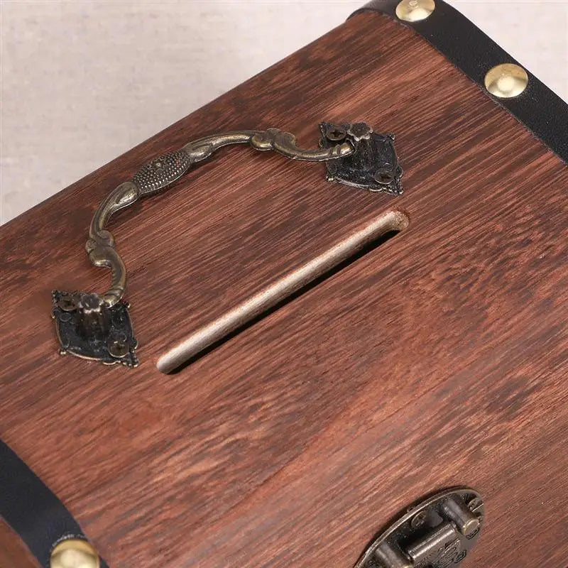 Treasure Chest With Lock Vintage Treasure Storage Box Piggy Bank Organizer Saving Box Case With Lock For Home Retro Decoration Qme