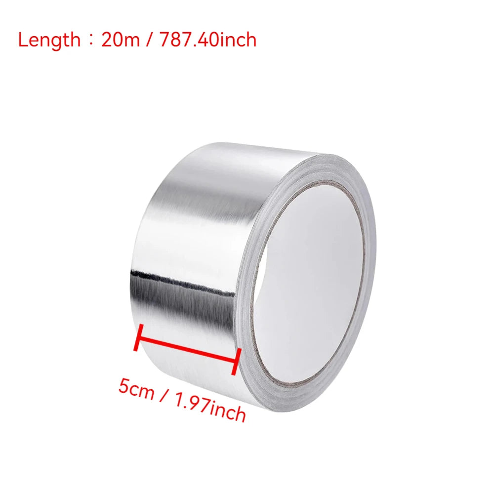 Aluminum Foil Tape 5-10m Waterproof Oil Proof Self Adhesive Kitchen Stove Sink Gap Seal Strip Heat Resistant for Countertop Edge Qme 5cmX20m 1pc