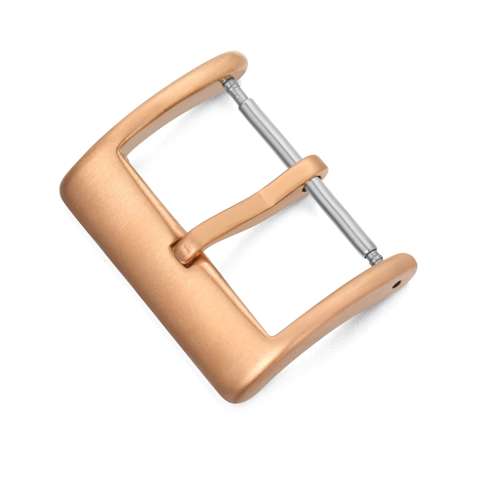 Watch Band Metal Buckle 16 18 20 22 24mm Strap Solid Square Button Silver Black Rose Gold Stainless Steel Matte Polished Clasp Qme RG 20mm