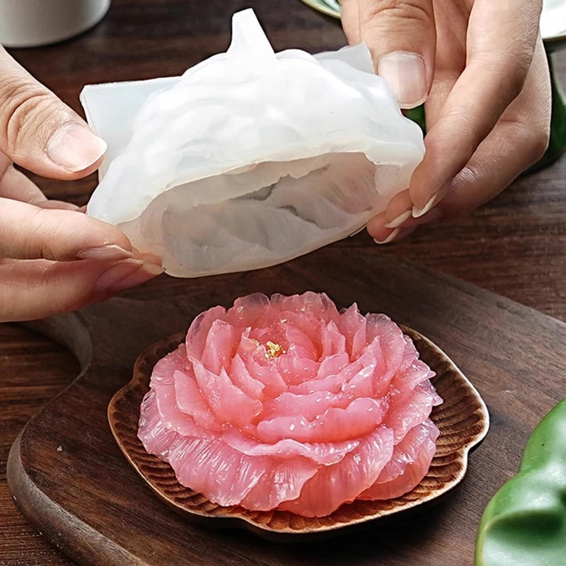 Rose Flower Mold Peony Candle Silicone Cake Chocolate Soap Qme