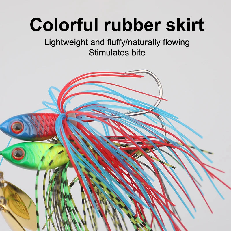 Lunker Spinner Baits Hard Fishing Lure Noisy Buzz Rotating Blade Qme