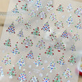 Cute Christmas Crystal Ball Colored Lights Tree Nail Art Print Qme Silver