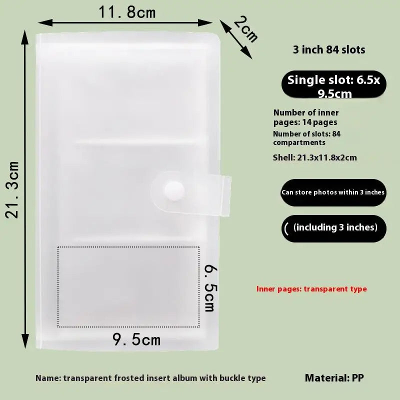 1Pcs Album Photo Book Postcard Photo Storage Card Album Photo Album Contents 84/120/240/288 Slot Qme 84 Slot
