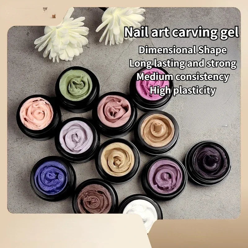 Nail Carving Glue Three-dimensional Shaping Relief Glue Phototherapy Nail Polish Glue Uv Modeling Clay Nail Art Tools Qme