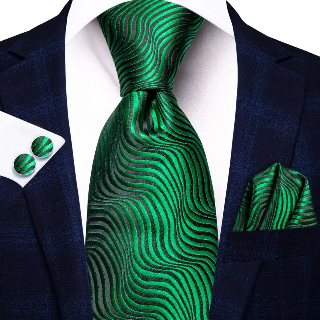 Dark Green Paisley Plaid Tie Men Groom Wedding Sage Mint Necktie Qme SN-3792