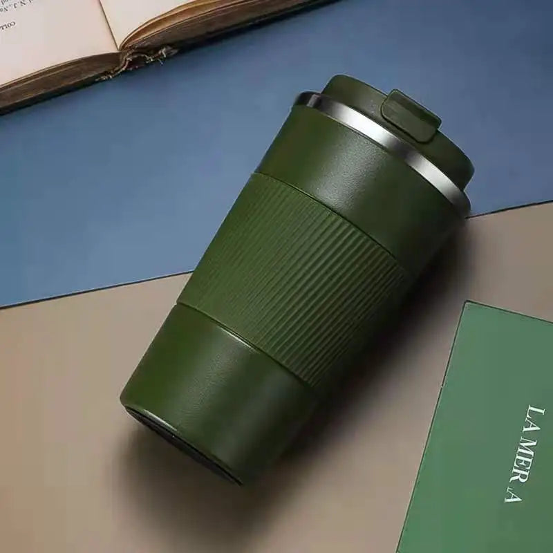 Stainless Steel Vacuum Car Insulated Coffee Cup Qme green 380ml