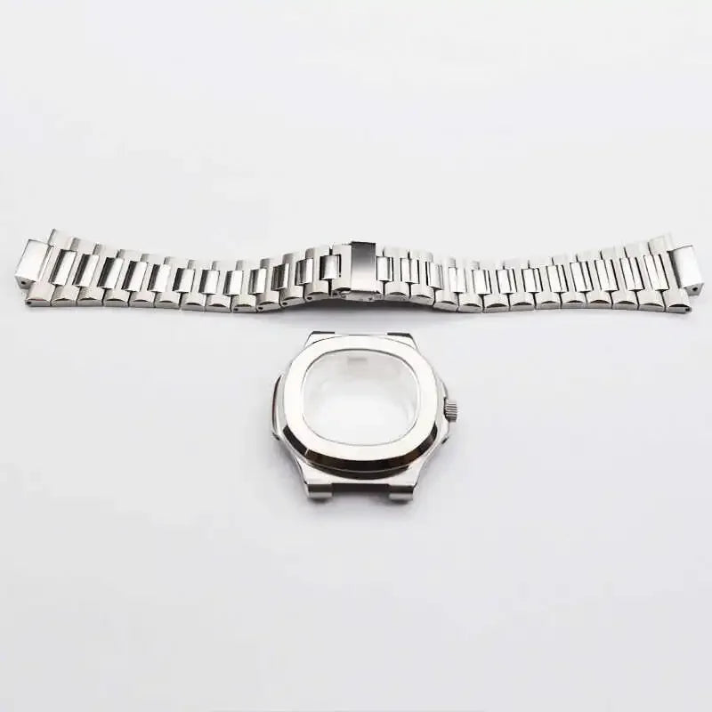 39.5mm Watch Cases Watchband Parts Sapphire Crystal Glass For Modified Nautilus nh34 nh35 nh36,38 Movement Dial Waterproof Qme