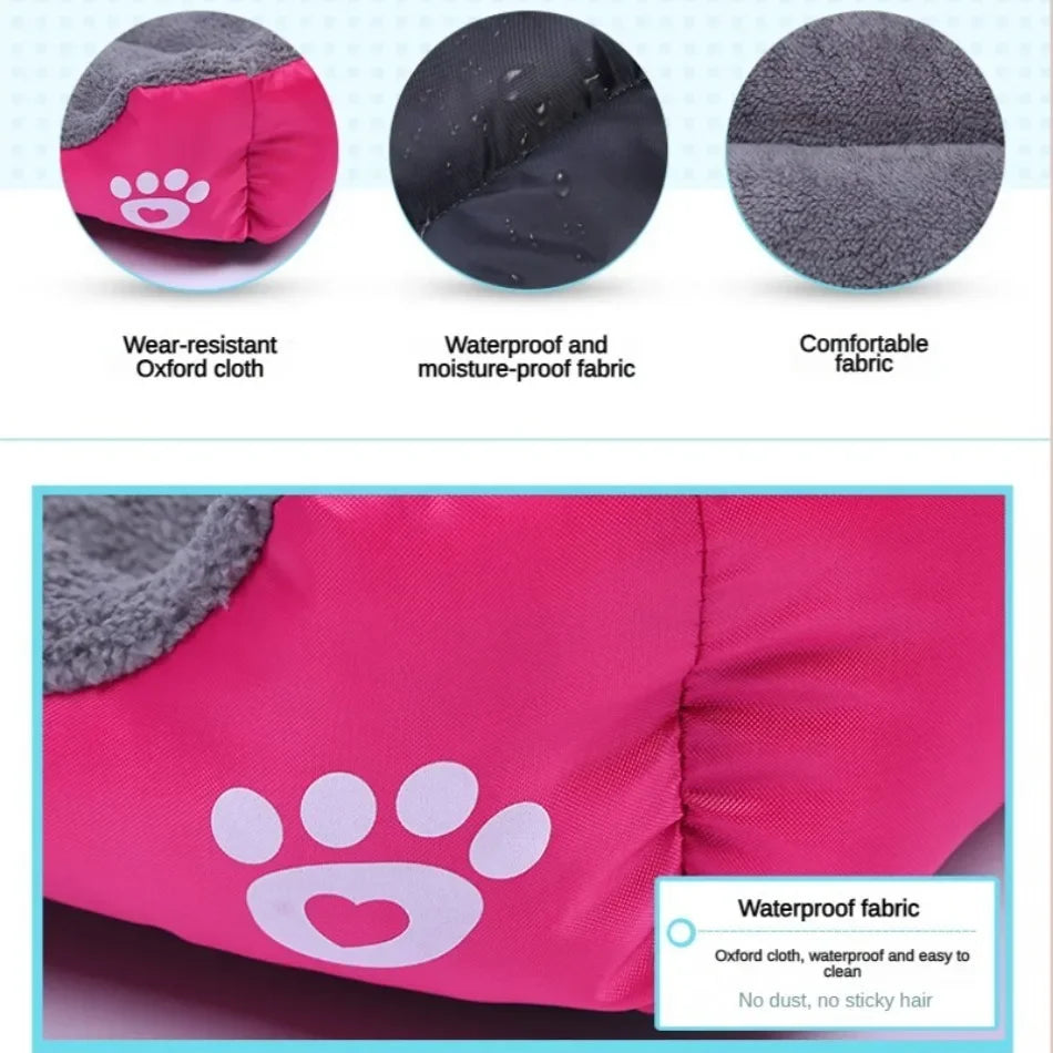 Soft Square Large Dog Sofa Elastic Dog House Cushion Winter Warm Medium Dog Bed Washable Cat Kennel House Accessories Qme