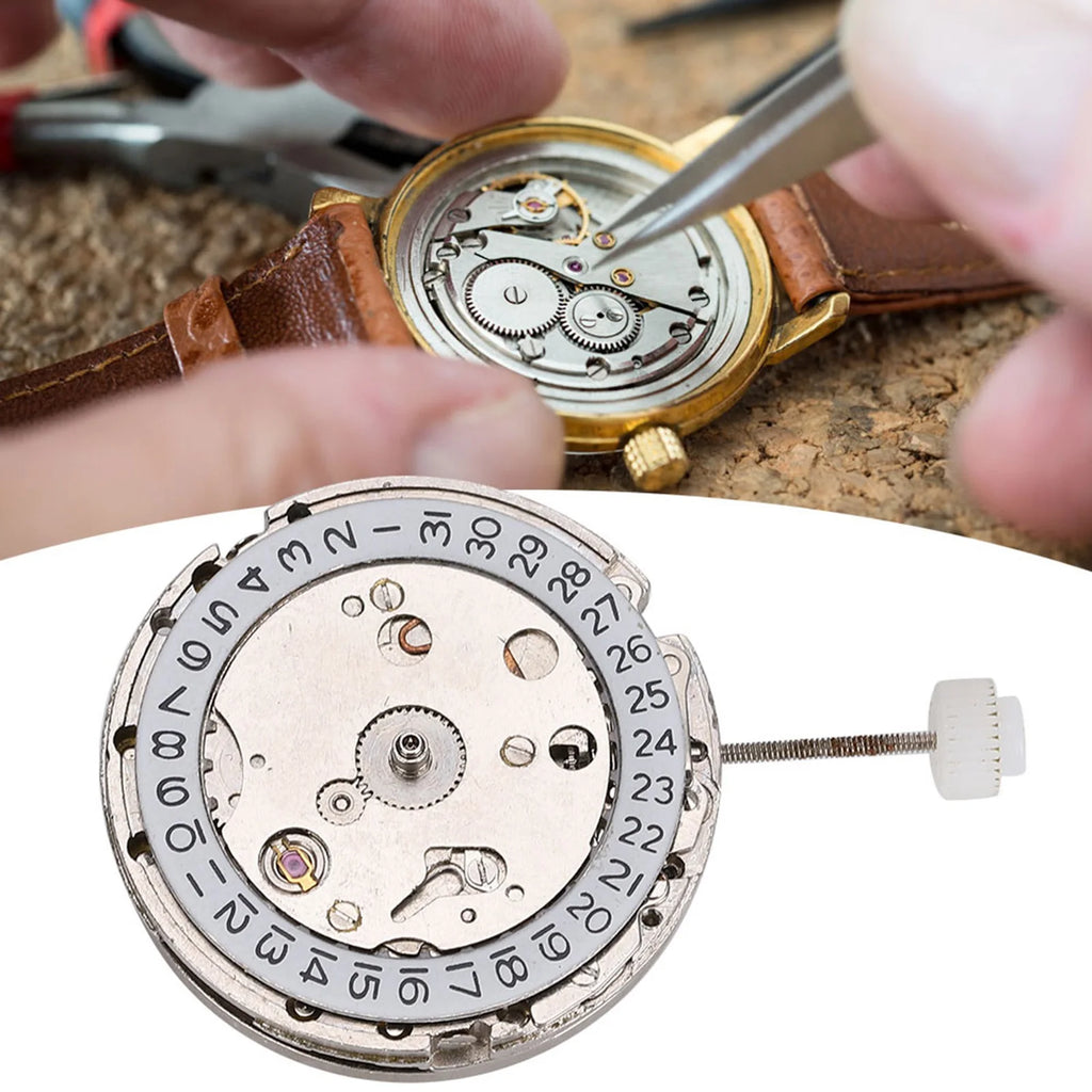2813 Watch Movement Automatic Mechanical Watch Movement Replacement Part White Mechanical Watch Movement for Watchmaker Qme