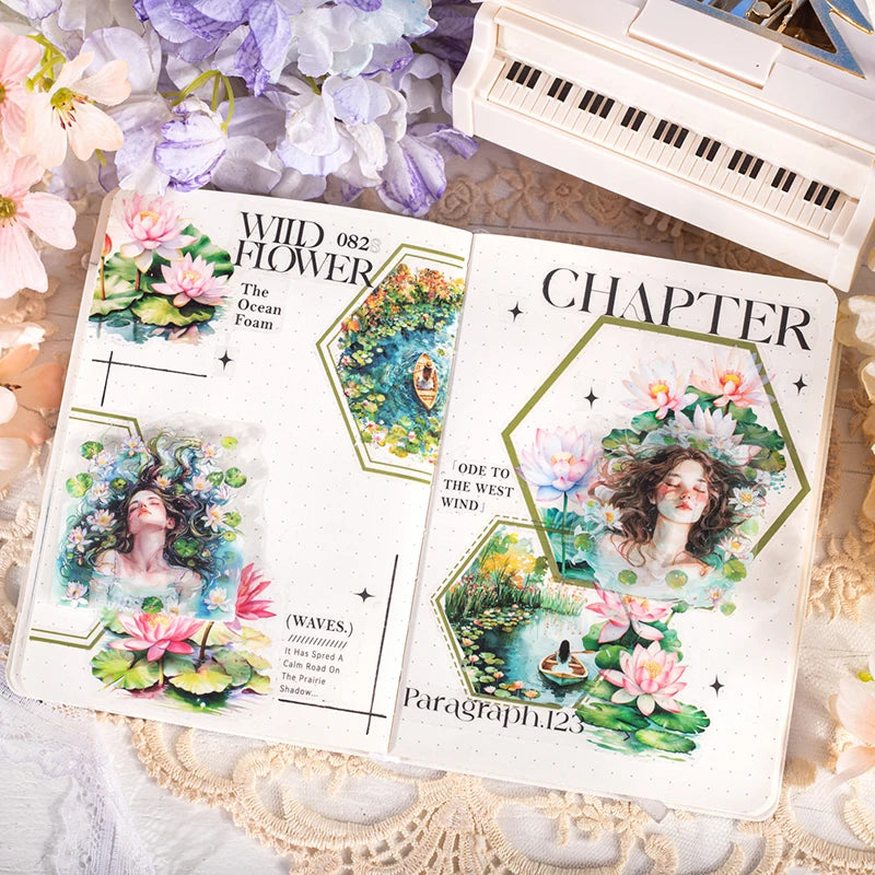 60mm*2m Floral PET Masking Tape DIY Scrapbooking Journal Planner Notebook Phone Case Decoration Spring Flower Craft Gift Supplie Qme