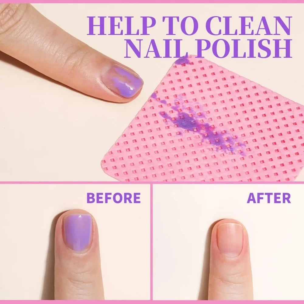 50pcs Disposable Nail Cleaning Wipes Lint Free Paper Towels Gel Polish Remover Pads Cotton Wipes UV Gel Manicure Nail Art Tools Qme