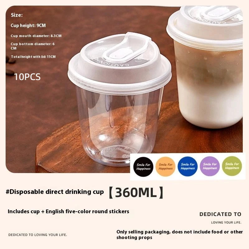 Transparent Coffee Cups Lids U-shaped Disposable Drink Milk Tea Qme A2