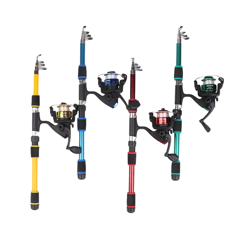 1 8M Telescopic Fishing Rod Spinning Reel Portable Seaing Pole Qme