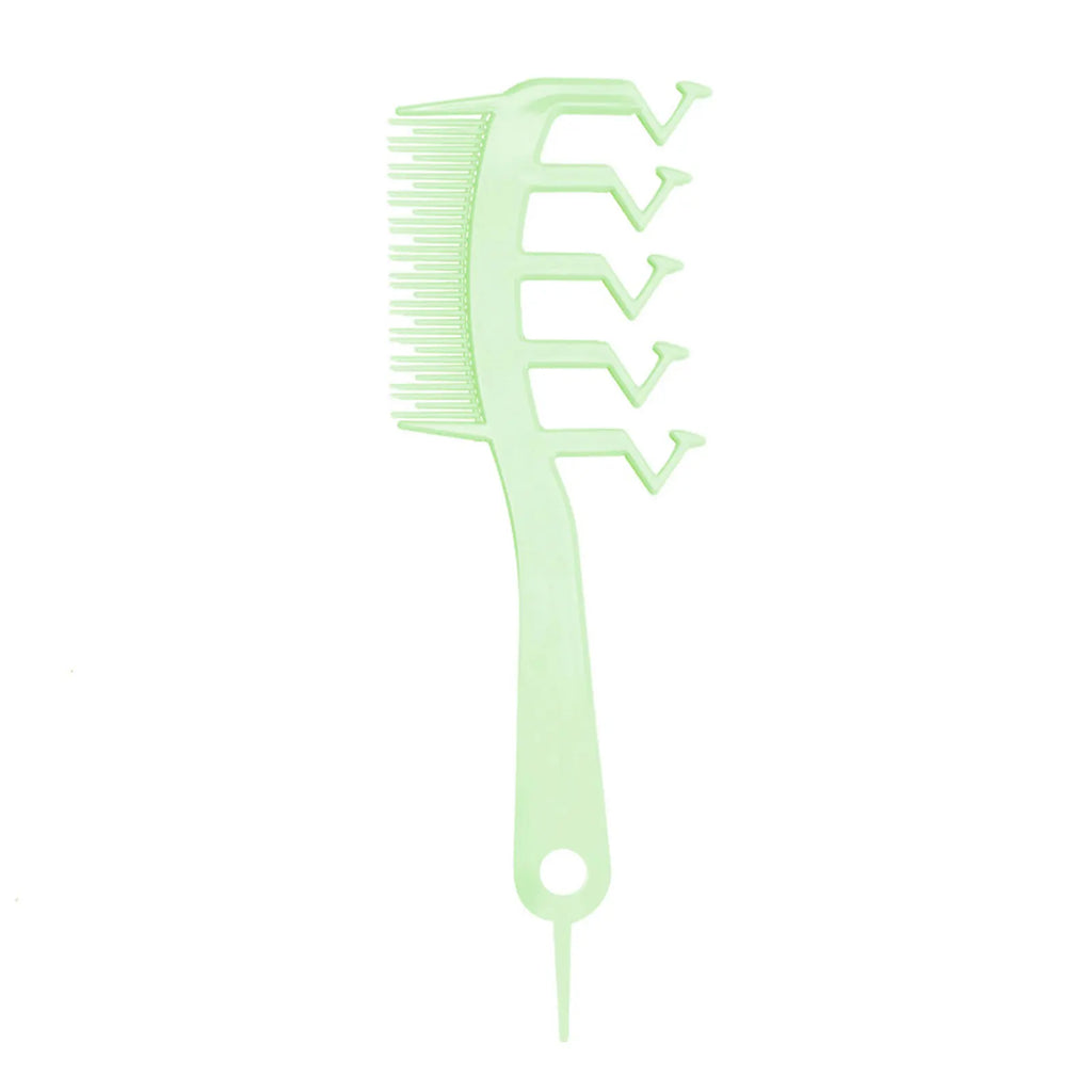 1 Hair Comb Z-shaped Wide Tooth Teasing Combs Fine Detangling Knotty Qme Green CN