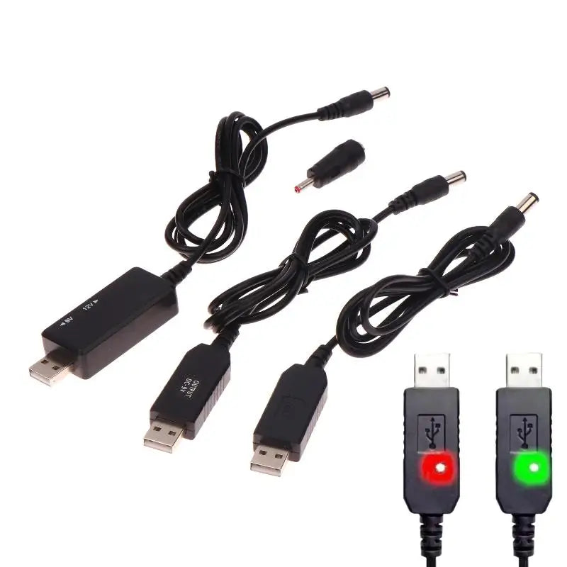 Universal Boost Converter Cable 5V 12V USB Cord Wifi Router Modem Fan Qme