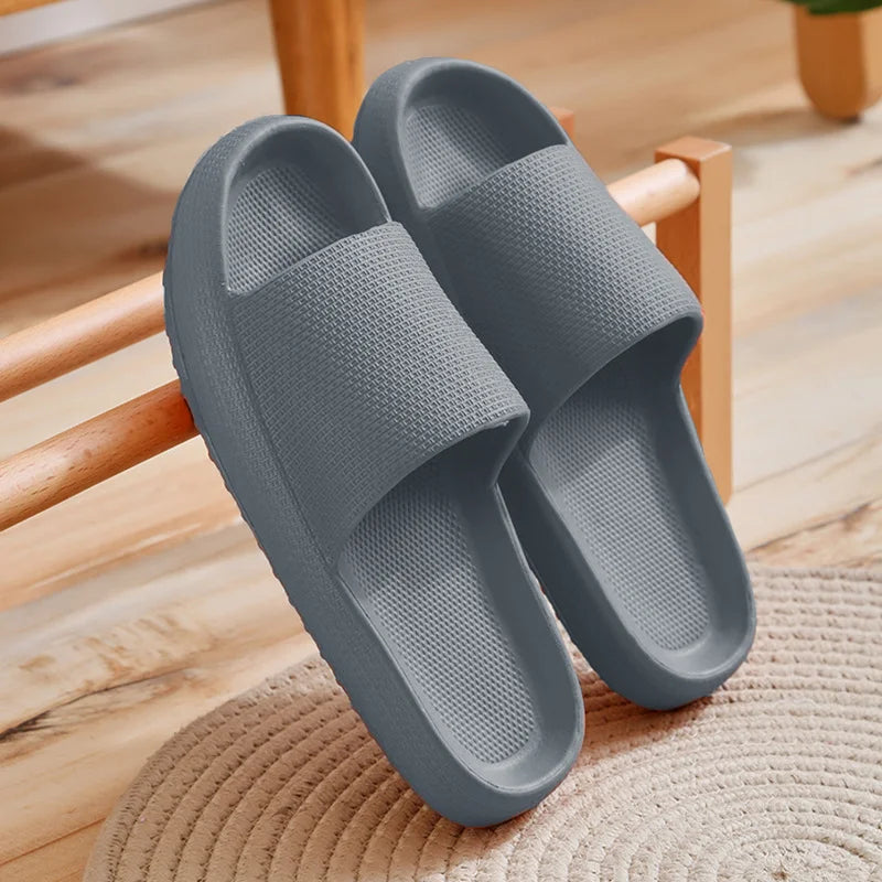 Women Thick Platform Cloud Slippers Eva Cfortable Non-Slip Home Slides Women Summer Lightweight Soft Sole Sandals Flip Flops Qme B-Gray 3.6cm 40-41 (fit 39-40)