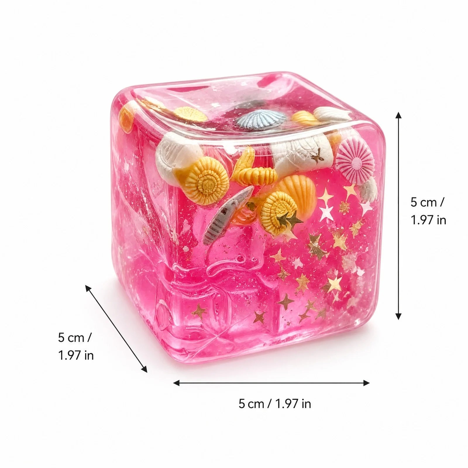 Pink Ocean Seashell Squeezable Toy Fun Stress Relief Simulation Cube Fidget Toy for Children and Adult Party Decor Qme
