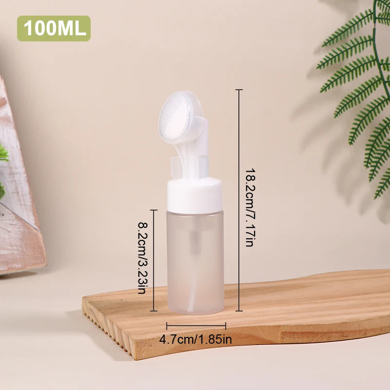 100 120 150 200 Empty Facial Cleanser Mousse Foam Gel Head Wash Brush Qme 100ml frosted