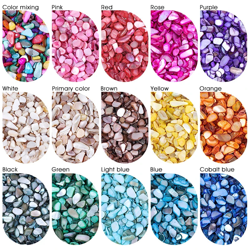 50g Crushed Shells Natural Pearl Light Nail Seashell Slices Particle Shell Charm for DIY Art Crafts Table Scatter Party Favor Qme