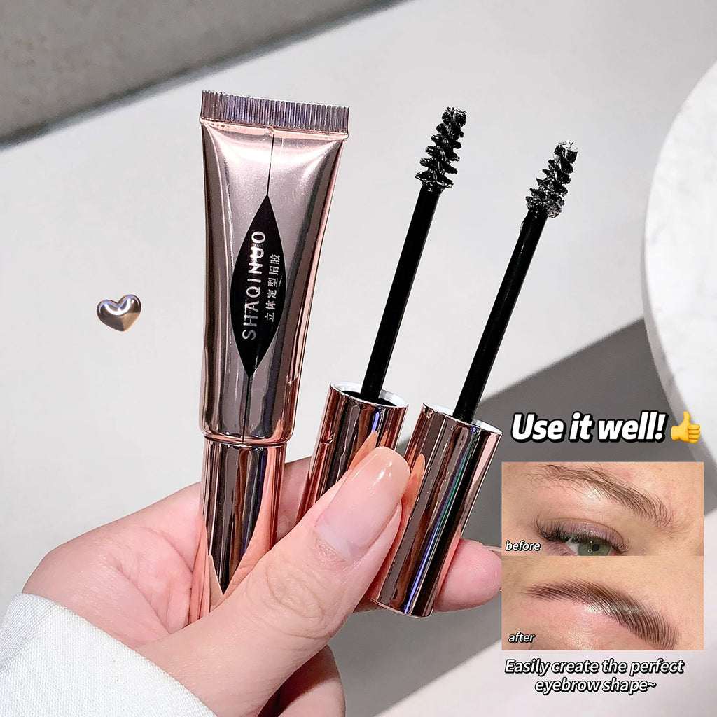SHAQINUO Eyebrow Styling Gel Easy Shape Long-lasting Hold Small Brush Qme
