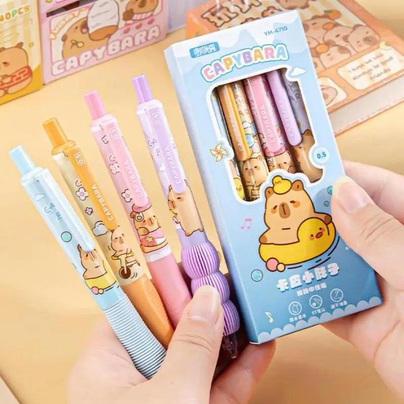 Cute Cartoon Capybara Gel Pen Quick Drying Neutral Student Kids Qme A1