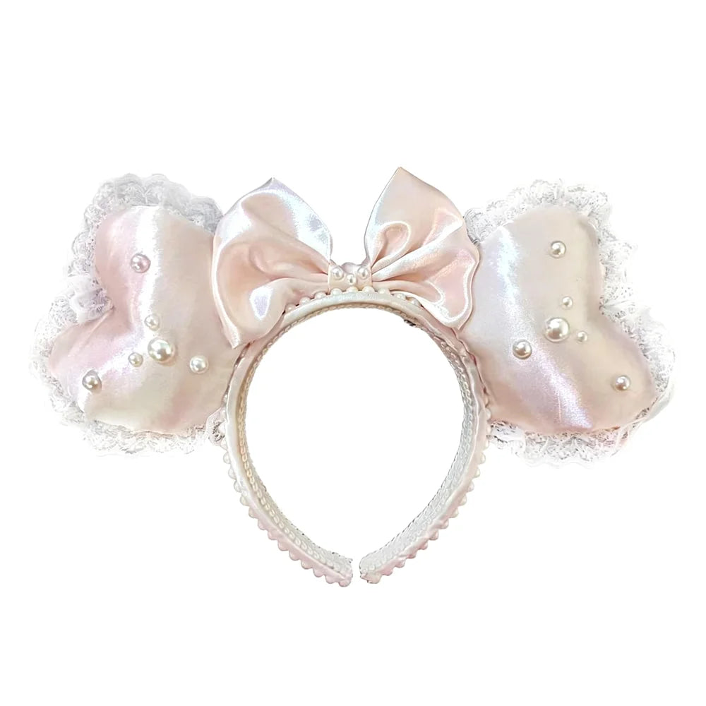 Mickey Mouse Heart Ear Headands Women Adult Cosplay Valentine's Day Hairband For Girls Park Travel Photography Hair Accessory Qme Headband 4