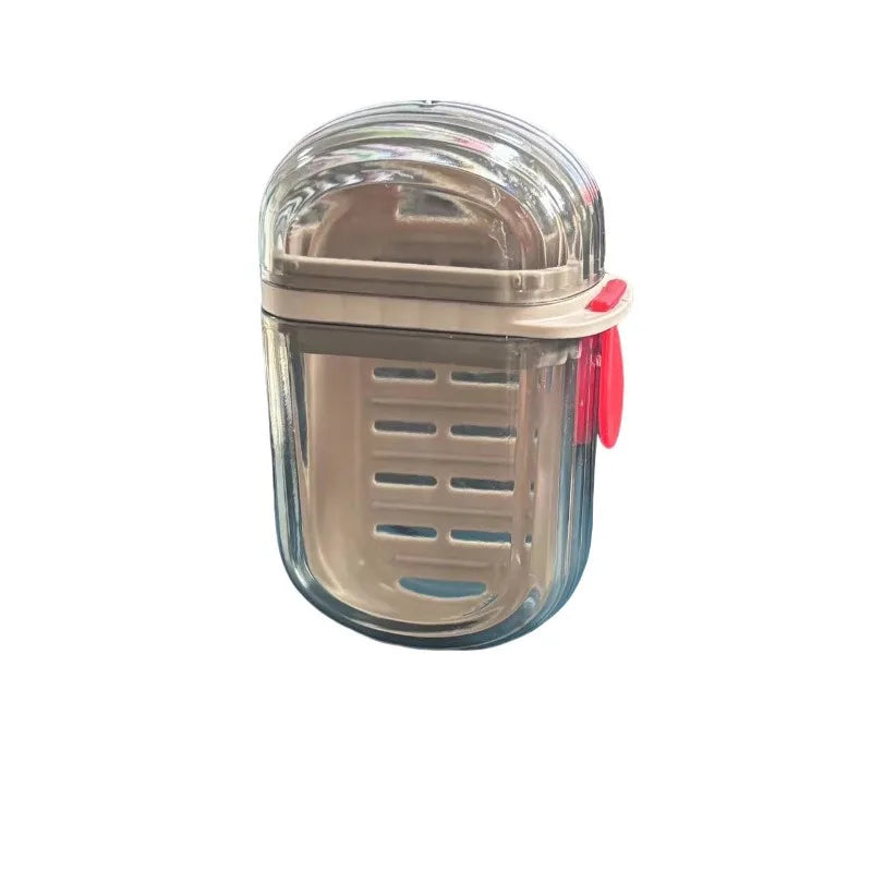 1Pc Portable Waterproof Soap Box, Travel & Bathroom Soap Container Qme grey