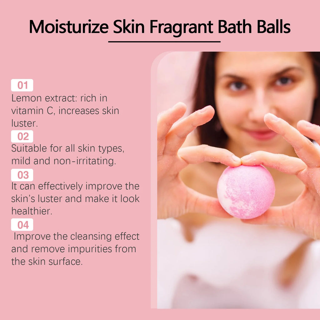 Bath Bombs For Children Adult Bathtub Bath Ball Persistent Fragrance Relieve Fatigue Stress Anxiety Relaxing Body Bath Bomb Set Qme