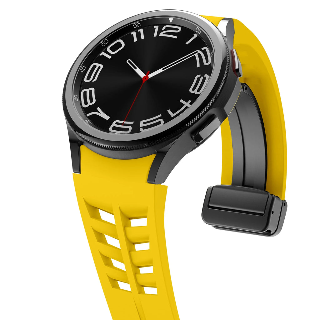 Magnetic Silicone Band for Samsung Galaxy Watch 6 Classic 43 47mm 4 42 46mm 5 Pro 45mm No Gaps Loop Strap for 4/5/6/7 40 44mm Qme