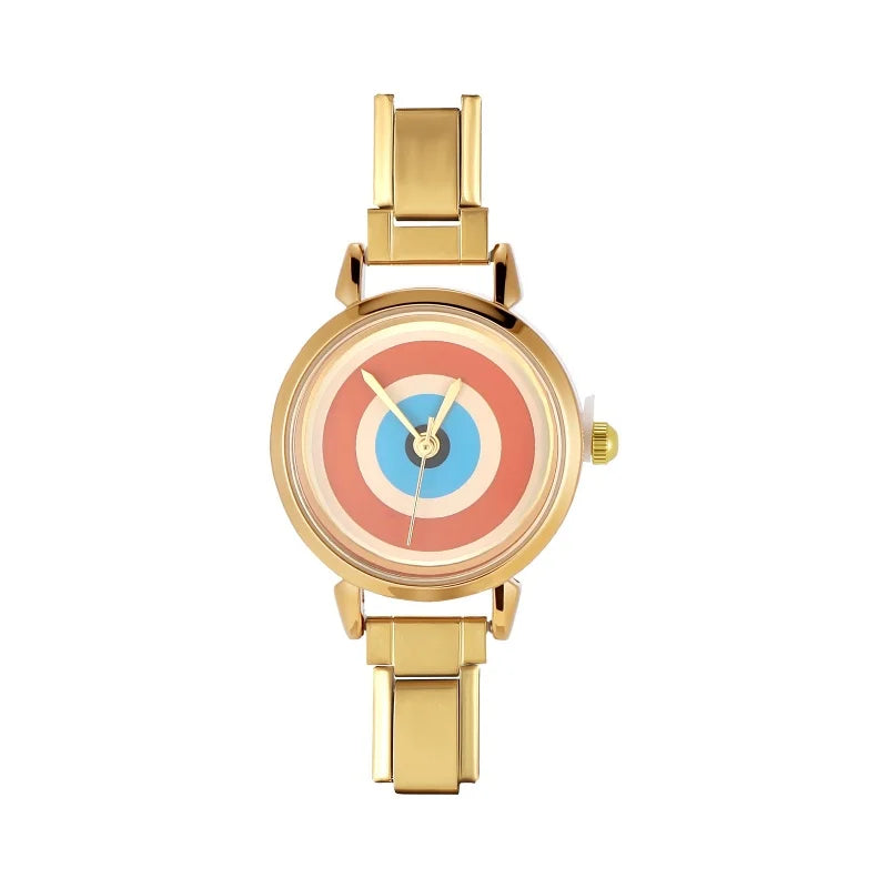 Wholesale Fashion Gold Sliver Color Round Women Watch Luxury Analog Wristwatches Reloj Mujer Girls Clock Gift（Without Box） Qme Style 11