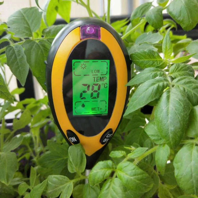 4 in 1 Soil PH Tester Light Sunlight Test Moisture Meter Temperature Tester. Qme