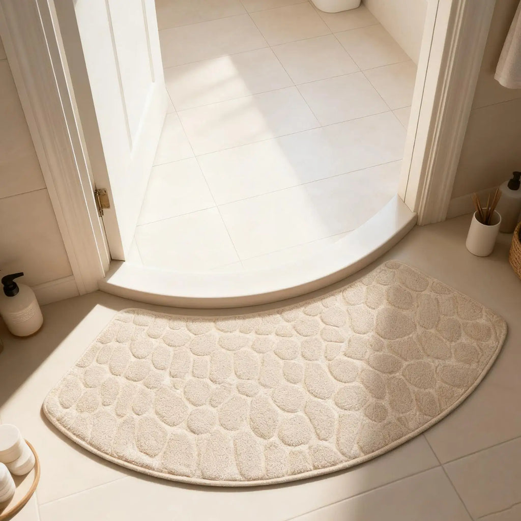 Bathroom Rugs Soft Floor Mats Curved Washable Absorbent Carpet Home Qme