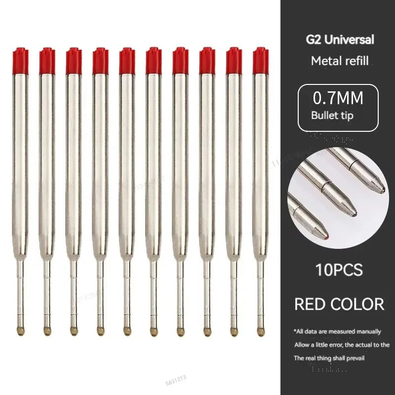 5-30pcs L:3.9 In Ballpoint Pen G2 Metal Refills Blue/Black/Red Ink for Pens Medium Point Rods for Writing Office Stationery Qme 10 red