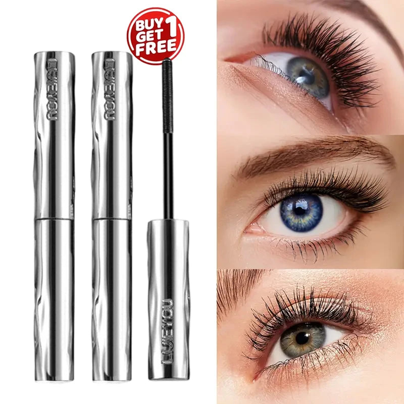 Steel Tube Mascara Waterproof Sweat-proof Formula Thickens Lengthens Qme 2pcs-Black