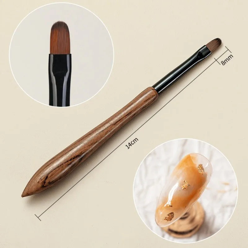Round Wood Handle Nail Art Liner Brush DIY Painting Pen Sandalwood Brushes Set Drawing Fine Lines Stripe Pen UV Gel Nail Salon Qme