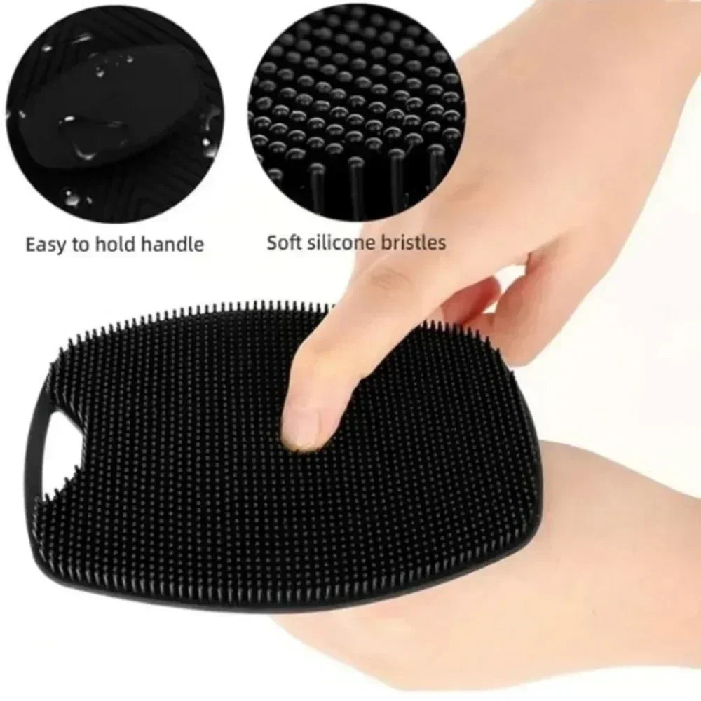 Silicone Body Scrubber Exfoliating Bath Brush Handheld Shower Qme