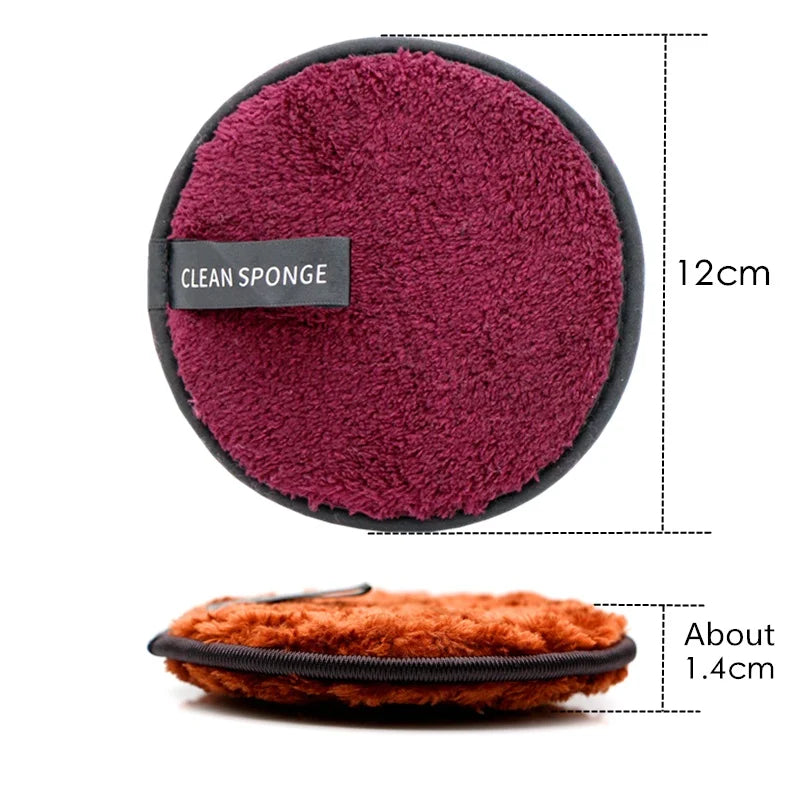 Reusable Makeup Remover Cotton Wipes Microfiber Sponge Cleaning Tool Qme