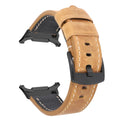 Leather Strap for Samsung Galaxy Watch 7 Ultra 47mm Quick Release Bracelet Wristband for Galaxy Watch Ultra Watchband 22mm Band Qme light brown black Galaxy 7 Ultra 47mm