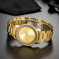 One piece set of classic men's watch Korean version trendy quartz watch simple and fashionable quartz watch Qme Gold No