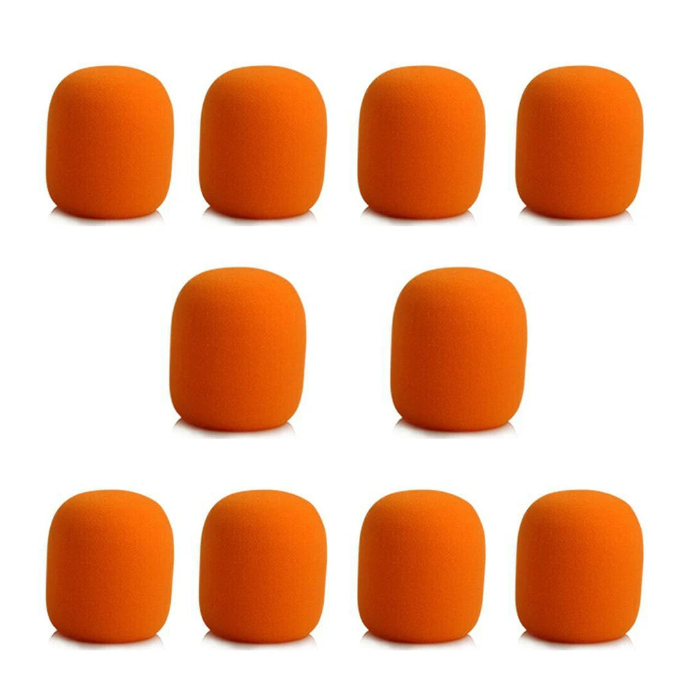 10pcs Microphone Foam Mic Sponge Ball Shape Cover Windscreen Protective Shield Qme orange