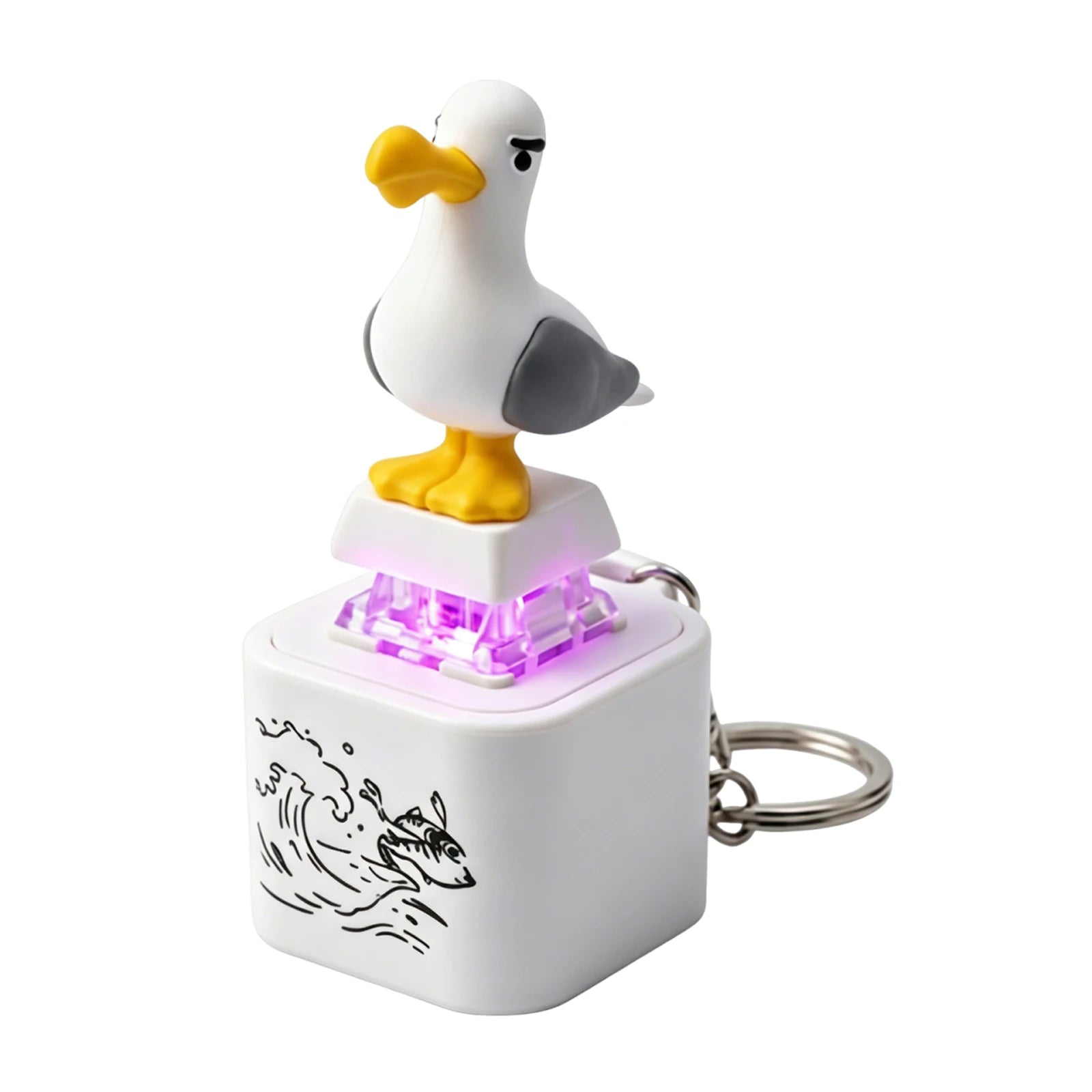 1/2PCS Seagull Button Keychain Animal Pendant Decorations Fun Fidget Clicker Toy for Office Desk Stress Relief Decompression Qme 1PCS Charging