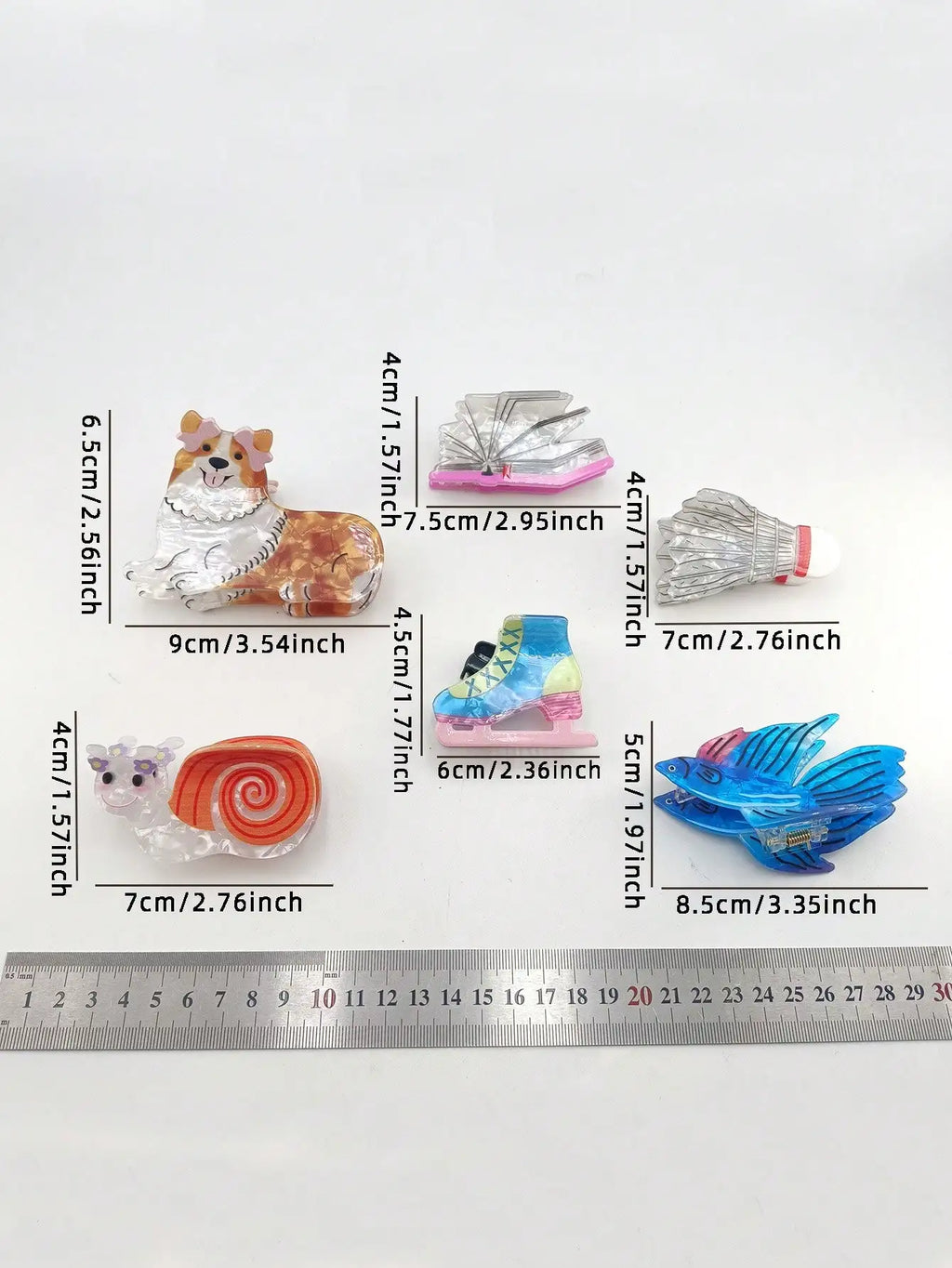 Women Dopamine Acrylic Book Hair Claw Clip Cute Cartoon Series Qme
