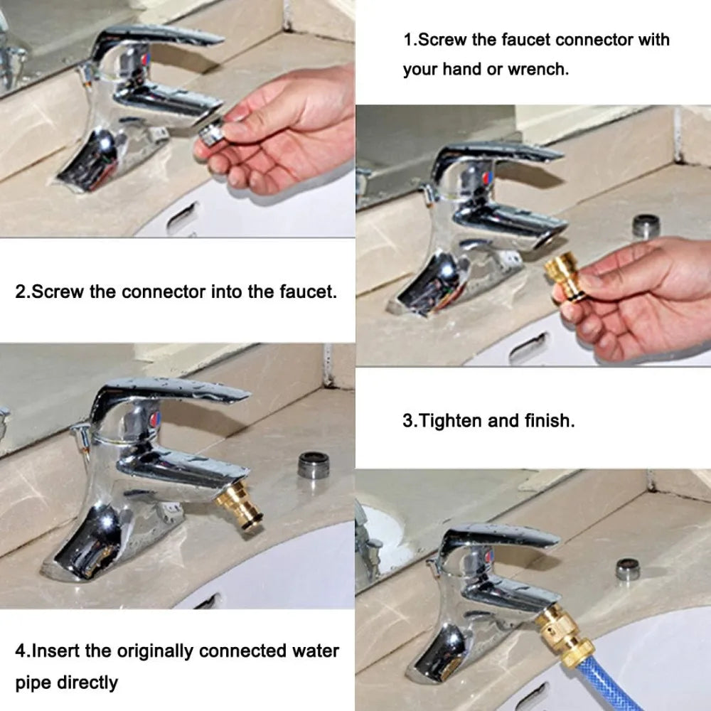 1/2Pcs Universal Kitchen Faucet Adapter M22 M24 Thread Hose Water Tube Adaptor Garden Quick Connector Garden Watering Toolss Qme