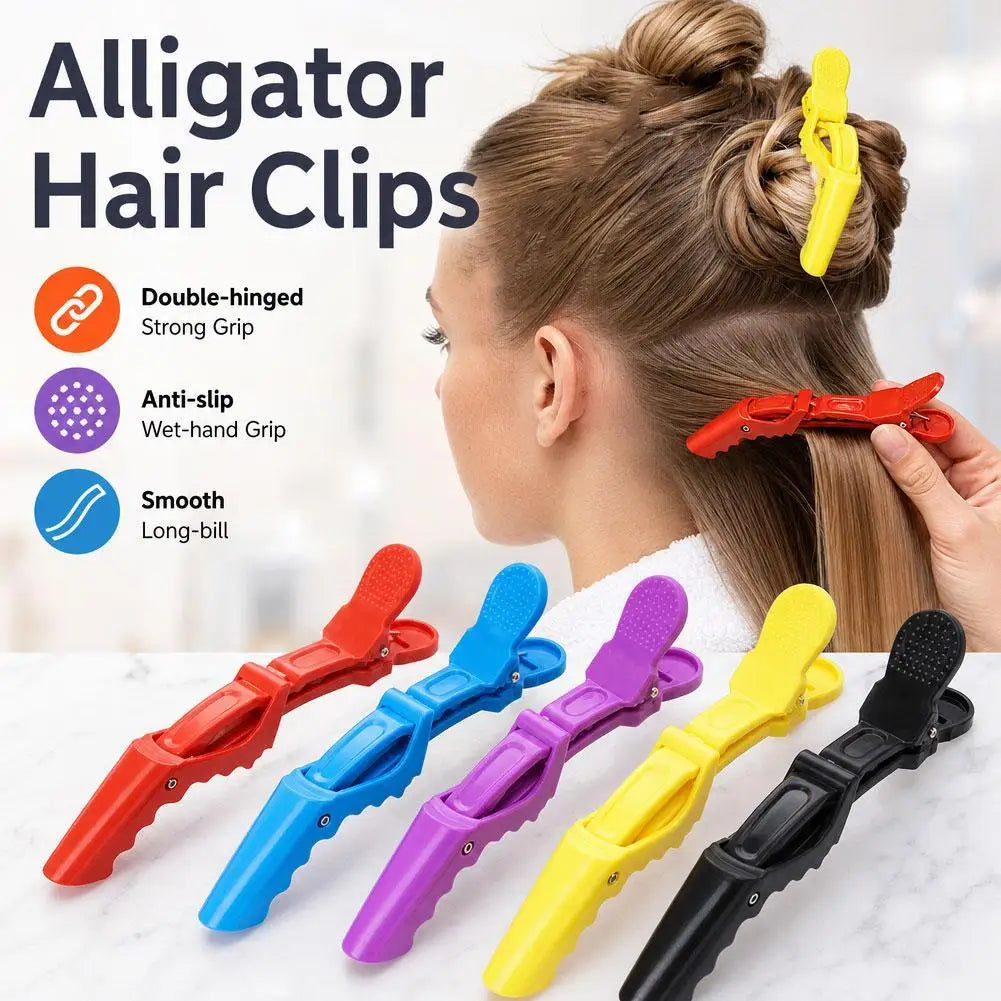 2PCS Alligator Hair Clips Hairdressing Clamps Claws Section Clip Barber Crocodile Hairpin Salon Styling Tools Hair Accessories Qme