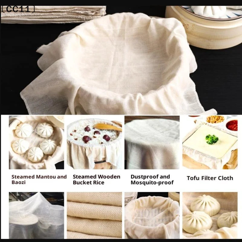 3 Bag Cotton Filter Cloth Food Grade Reusable Cheese Soy Milk Coffee Qme